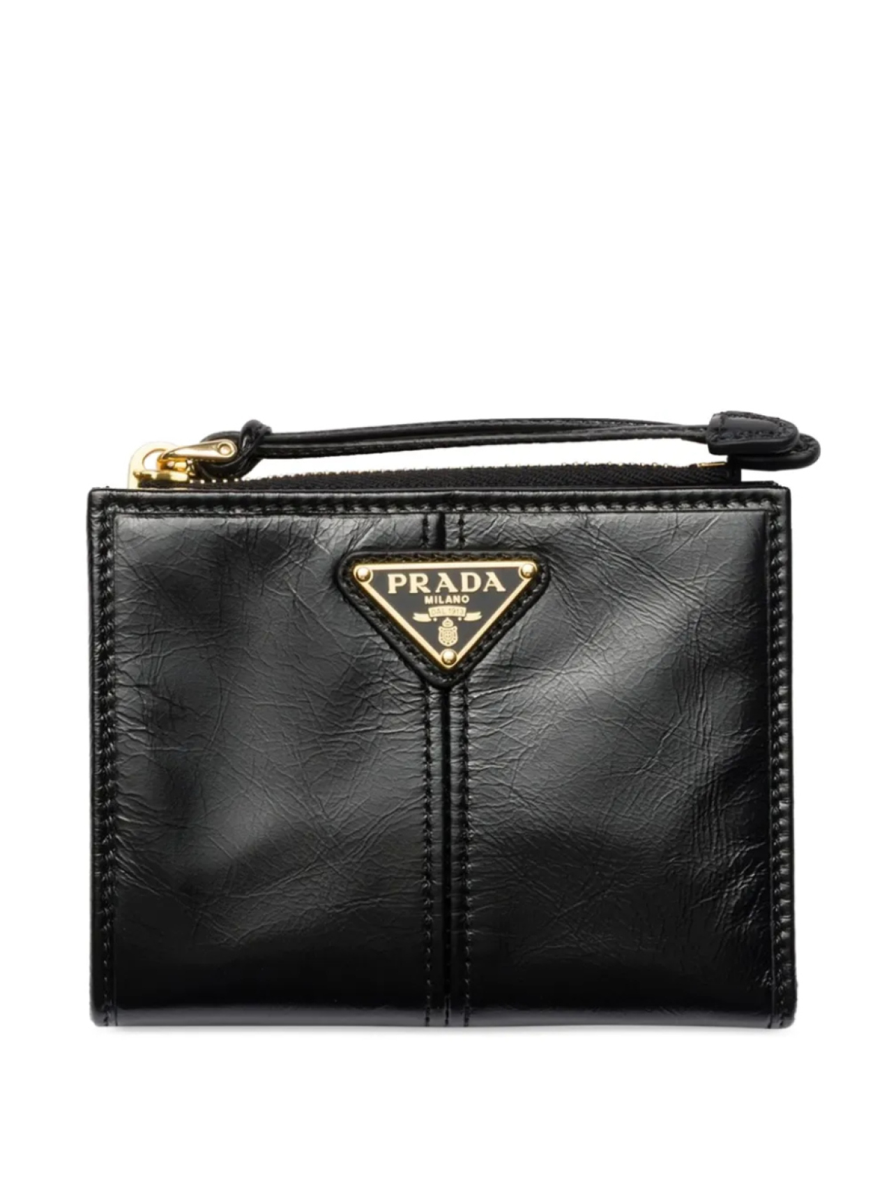 

Кошелек на молнии из текстурированной кожи Prada, черный