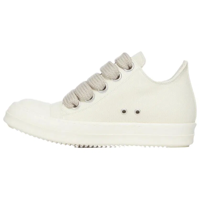Кеды из денима Temple Jumbolace Low Top Rick Owens DRKSHDW молочный