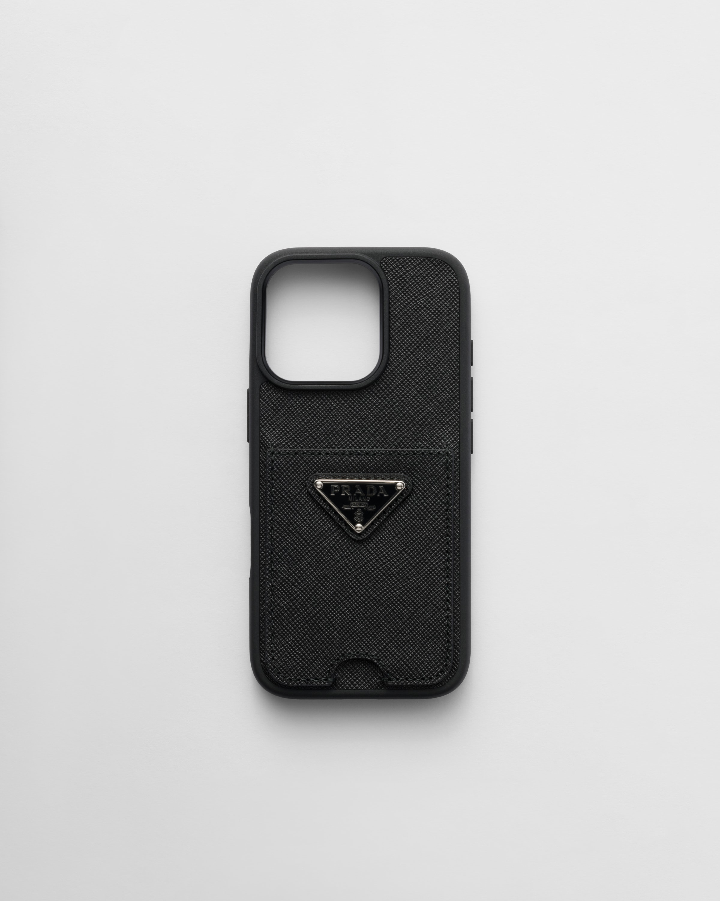 

Кожаный чехол Saffiano для iPhone 16 Pro Prada, черный