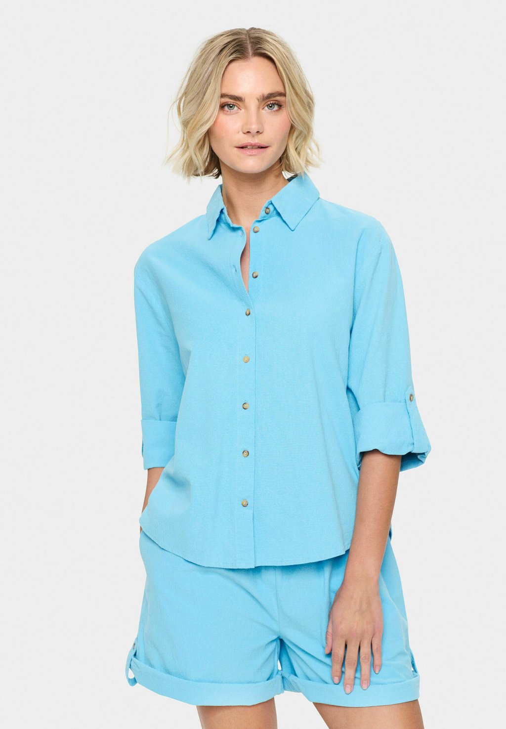 

Блузка на пуговицах ZALINDA Saint Tropez, бирюзовый