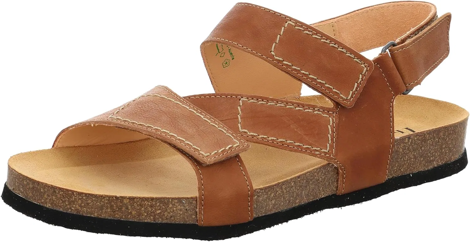 Think! Мужские сандалии Wolfi из кожи, загорелой без использования хрома, экологичные, 3010 Rum