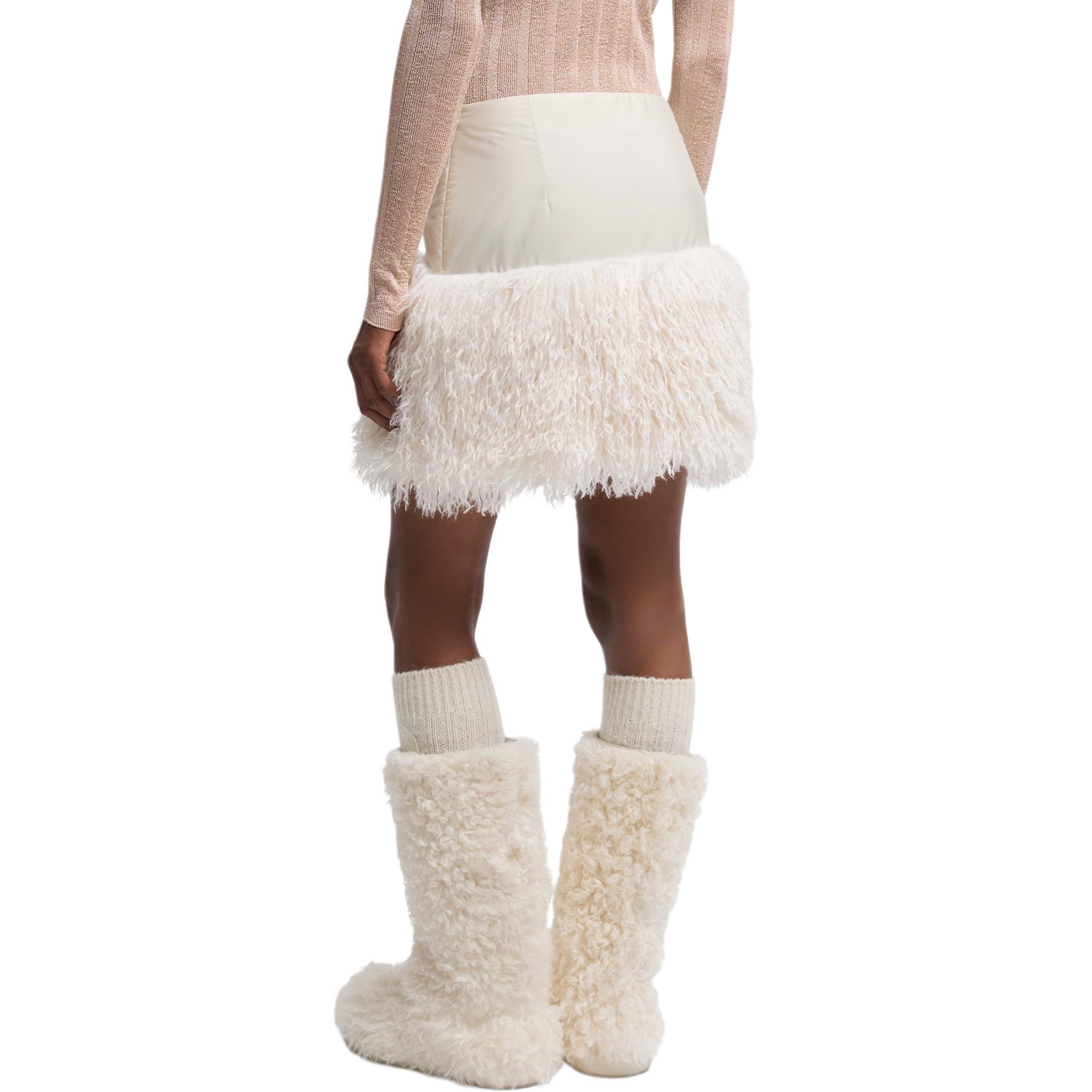 Женские повседневные короткие юбки с отделкой Teddy Moncler, айвори — фото 4
