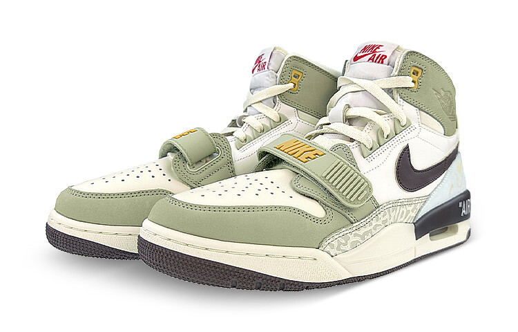 Кроссовки JORDAN Legacy 312 Vintage Basketball Shoes Men Mid-Top Green/Gold — фото 3