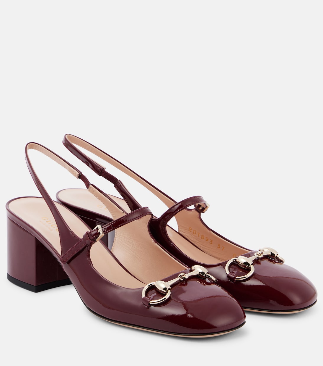 Лаковые туфли-лодочки Mary Jane с ремешком на щиколотке и пряжкой Horsebit Gucci, R.Ancora/R.Ancora