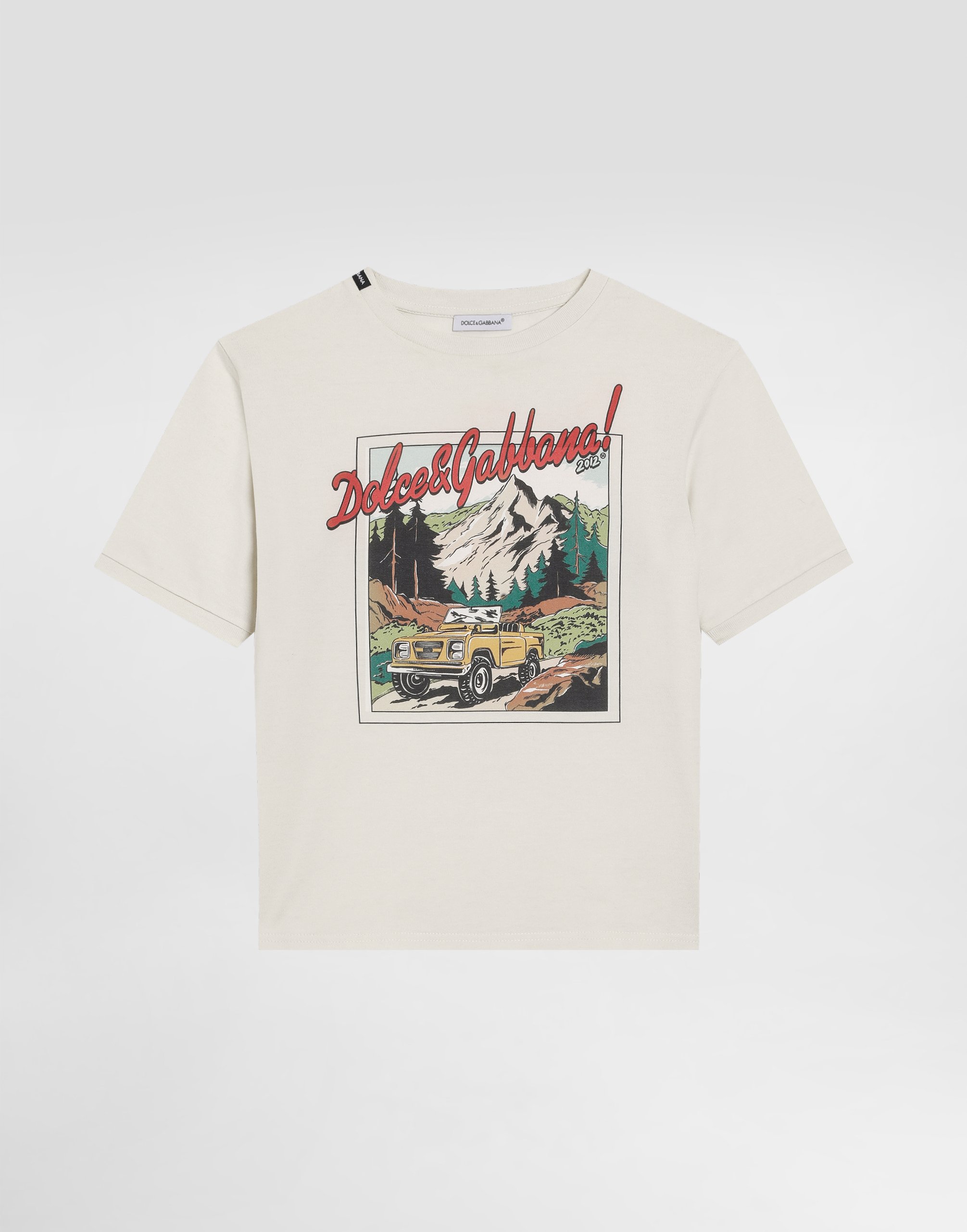 

Футболка из джерси с принтом в виде открытки Dolce&Gabbana, бежевый