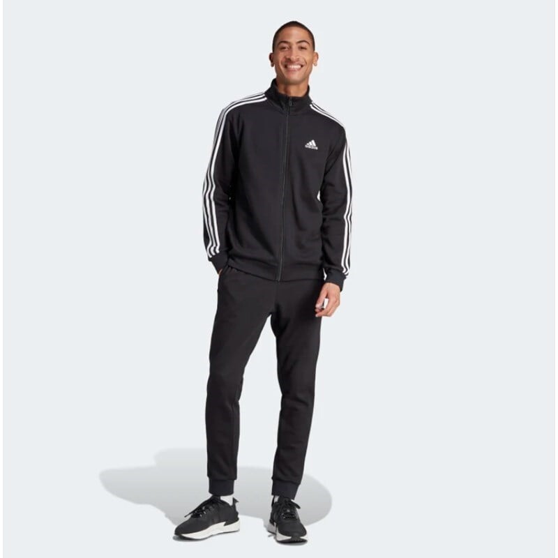 

Мужской спортивный костюм 3 полоски флисовый Adidas, белый