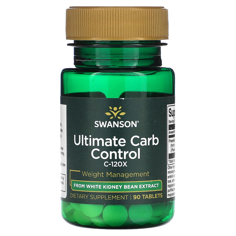 

Swanson, Ultimate Carb Control C-120X, 2 мг, 90 таблеток