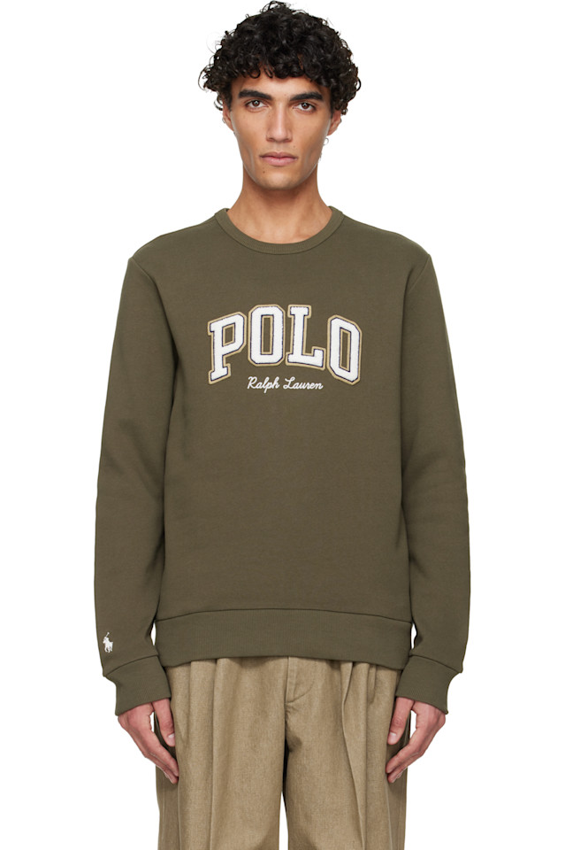 

Polo Ralph Lauren Флисовая толстовка цвета хаки с логотипом