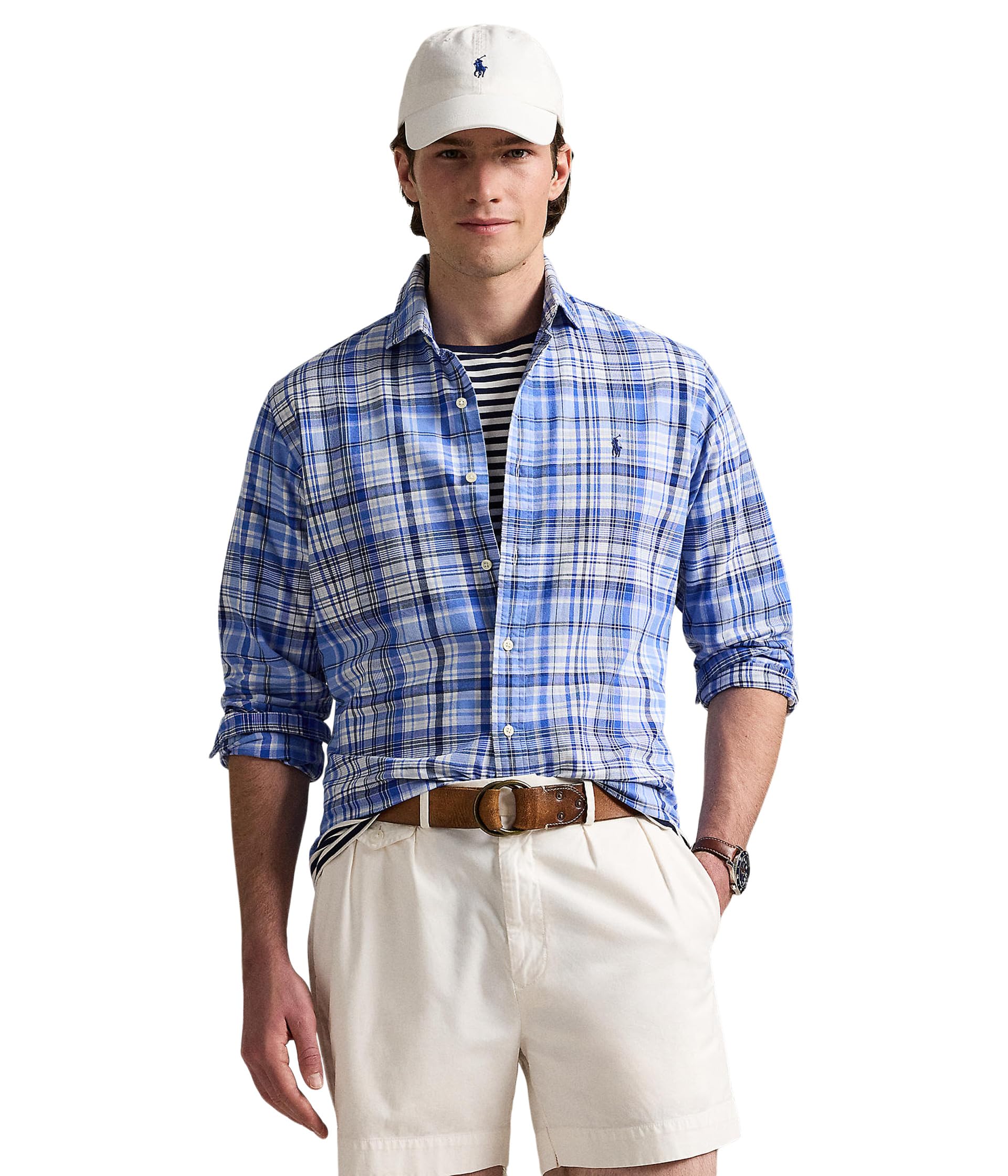 

Поло Polo Ralph Lauren Classic Fit Plaid Performance Shirt, синий мульти