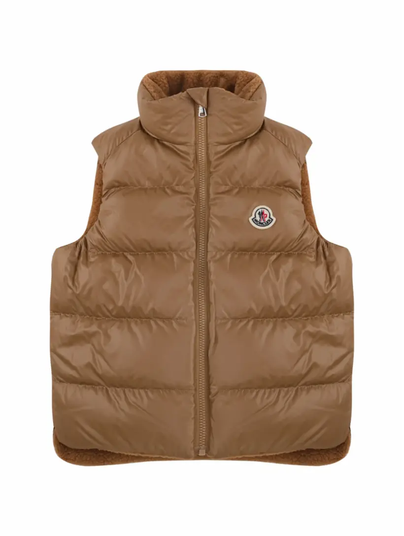 

Двусторонний жилет с логотипом Moncler, коричневый