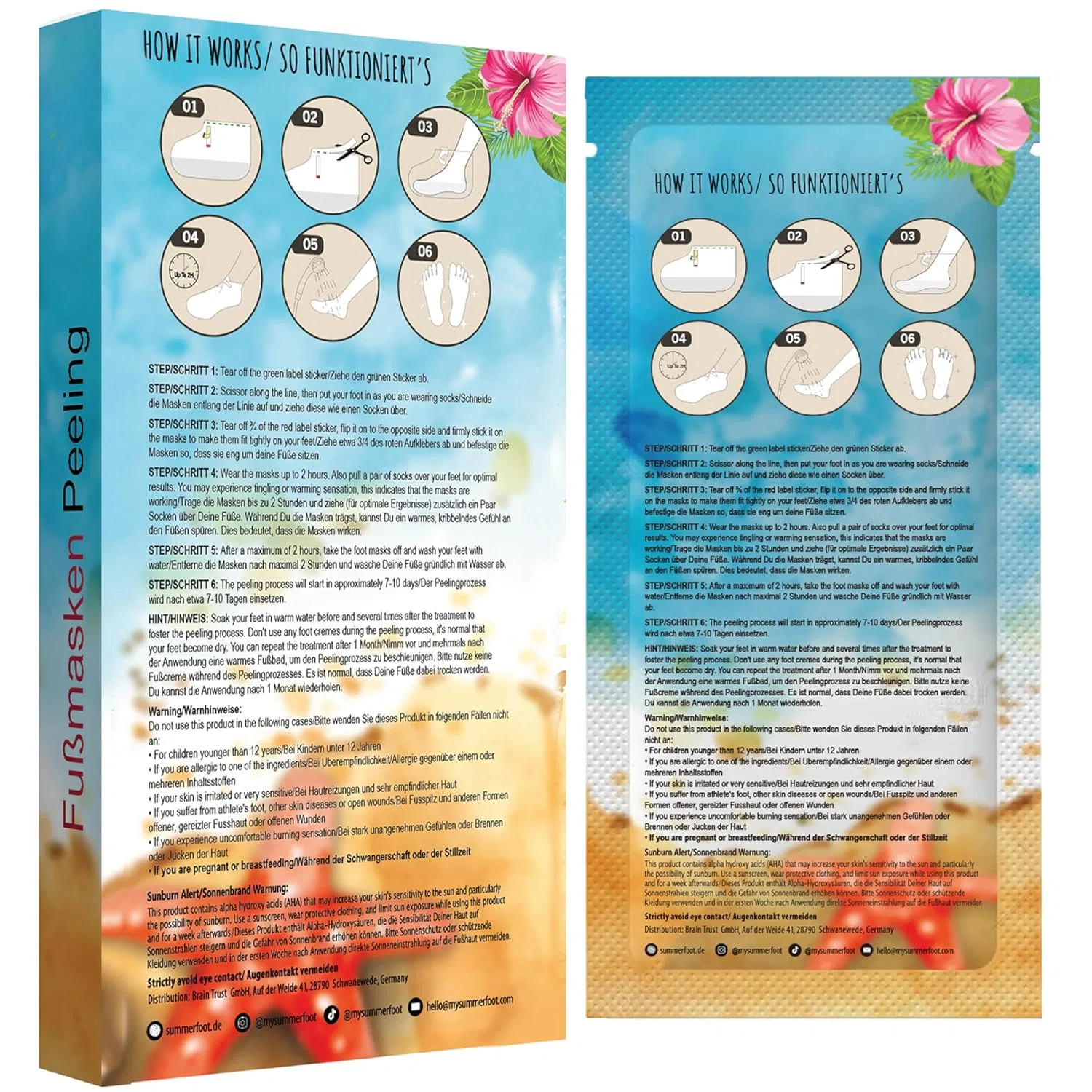 Премиум-маска для ног «SUMMER FOOT» для удаления ороговевшей кожи Summer Foot, 1 Pair (2 Masks) For You — фото 2