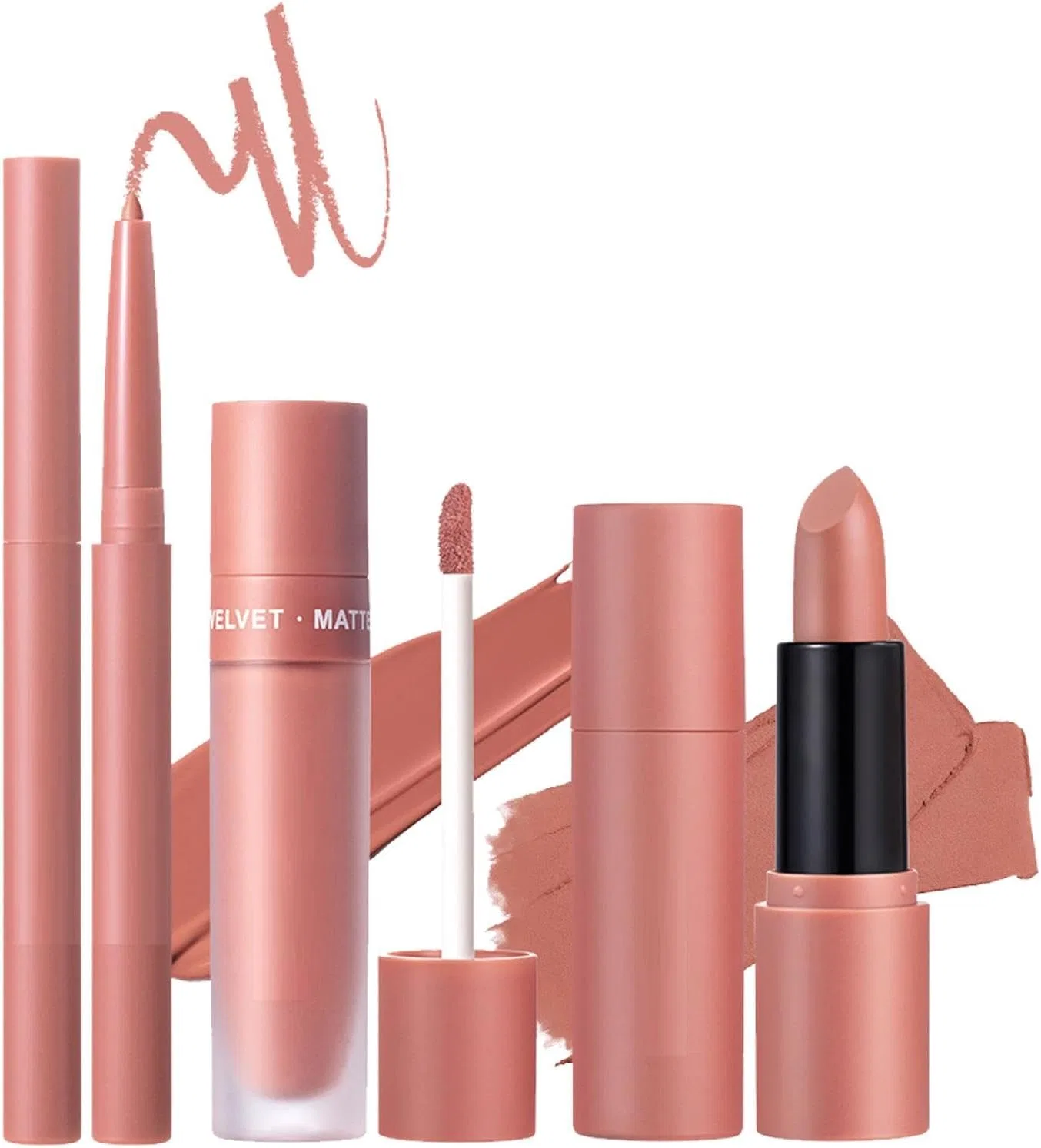 Набор для губ Velvet Lipstick Set, Zqkimzi, мультиколор, 3 шт