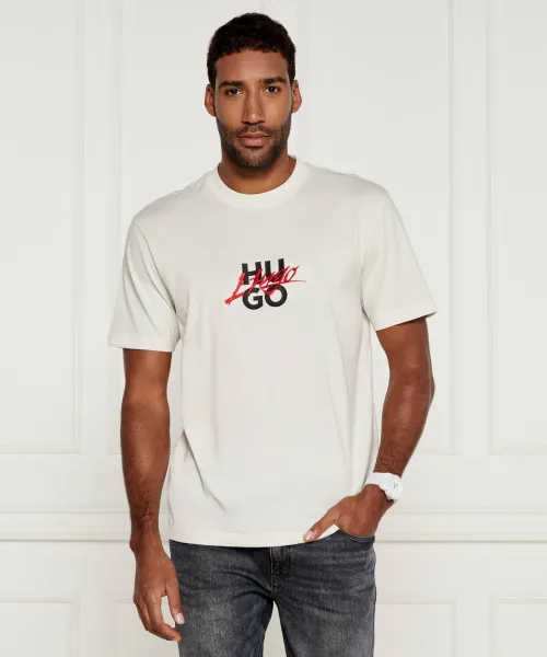 

Футболка dlongny Relaxed fit Hugo, бежевый