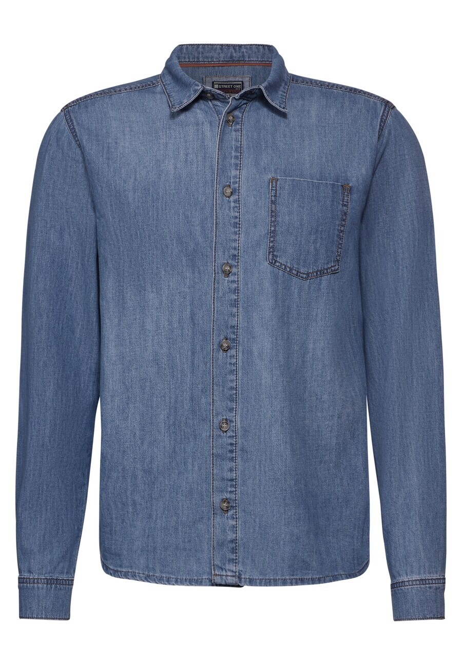 

Рубашка Street One MEN Regular fit Button Up, цвет Blue/Navy/Blue denim