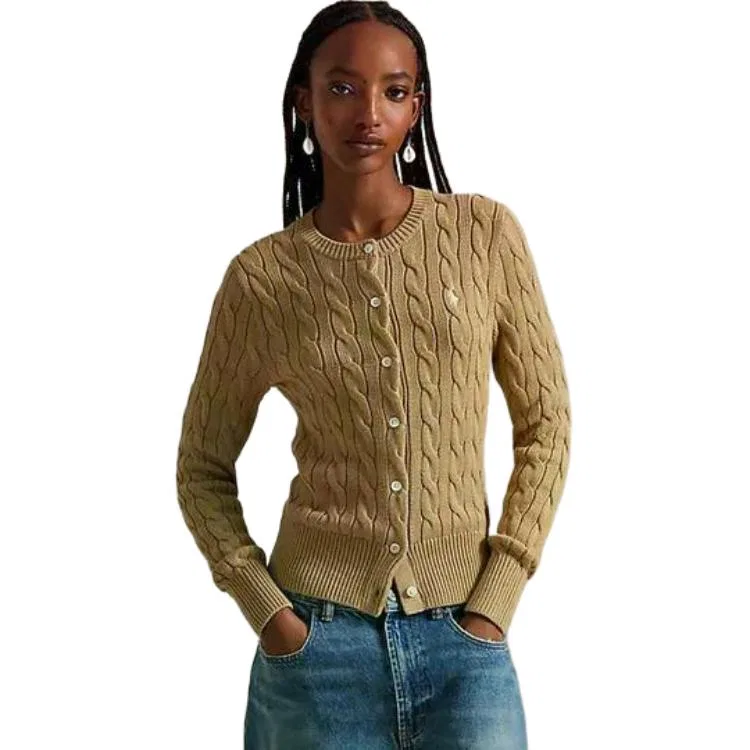 Джемпер женский облегающий винтажный Khaki Polo Ralph Lauren, Vintage Khaki — фото 3
