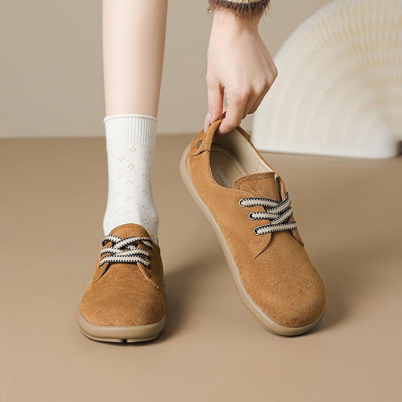 AGSDON Женские повседневные туфли-лодочки каштановые, цвет Chestnut — фото 3