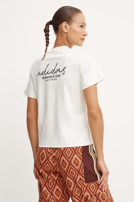 

Хлопковая футболка Brand Love adidas, бежевый