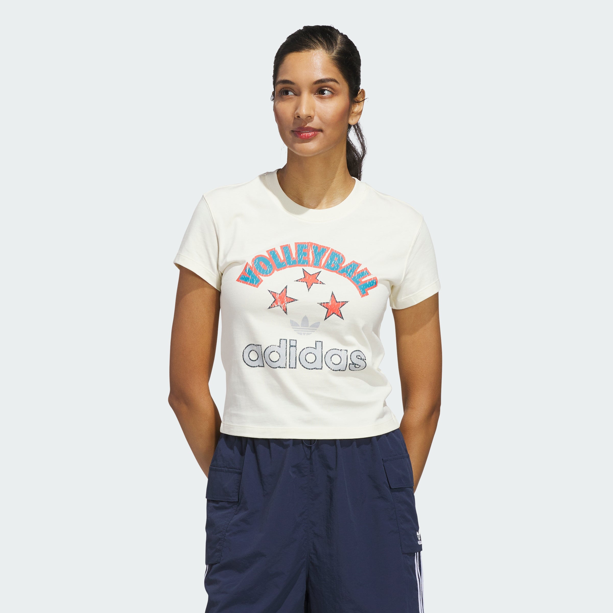 

Женская футболка Adidas Archive Graphic Slim, кремовый