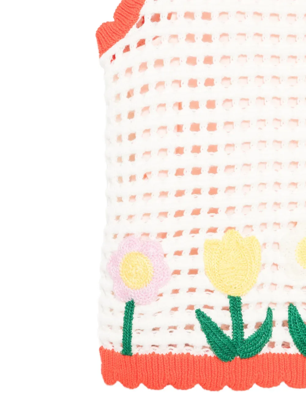 Вязаный топ с цветочной аппликацией Stella Mccartney Kids, белый — фото 3