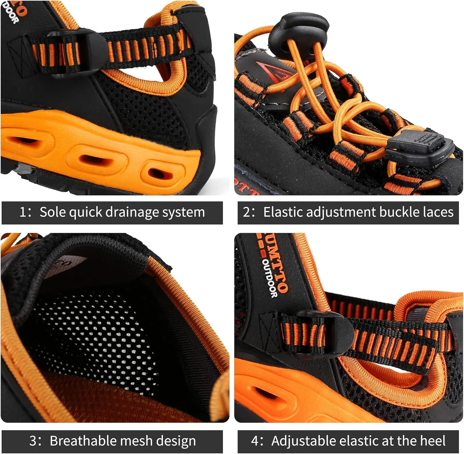 Водная обувь для мужчин, нескользящие, HUMTTO, Black — фото 3