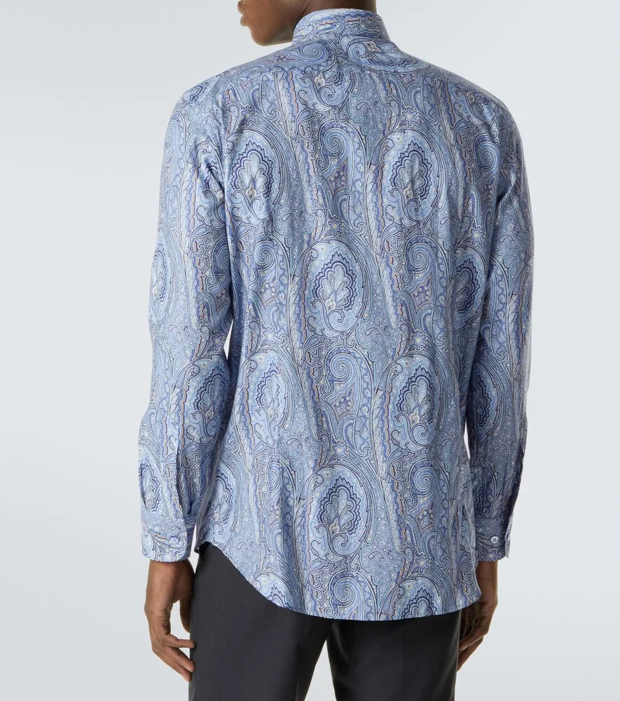 Хлопковая рубашка с узором «пейсли» Etro, синий — фото 4