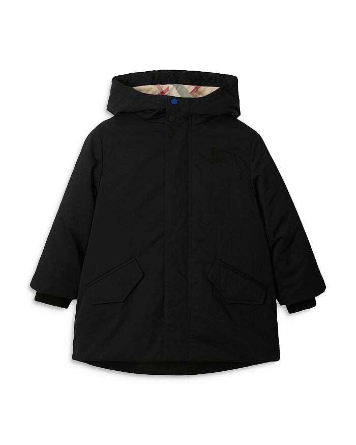 

Burberry Съемный бомбер Burberry в клетку и пуховая парка — Little Kid, Big Kid, черный