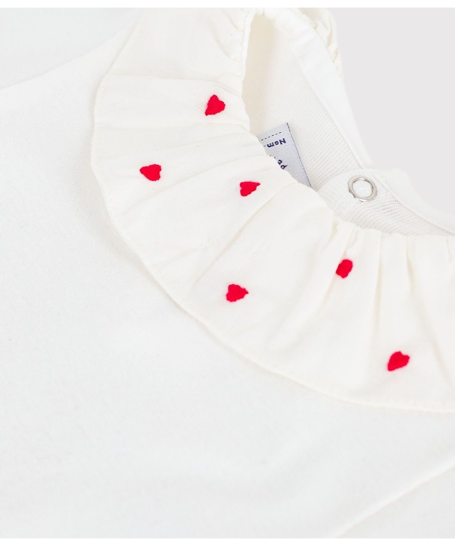 Комбинезон Короткий рукав с воротником Petit Bateau, off white — фото 3
