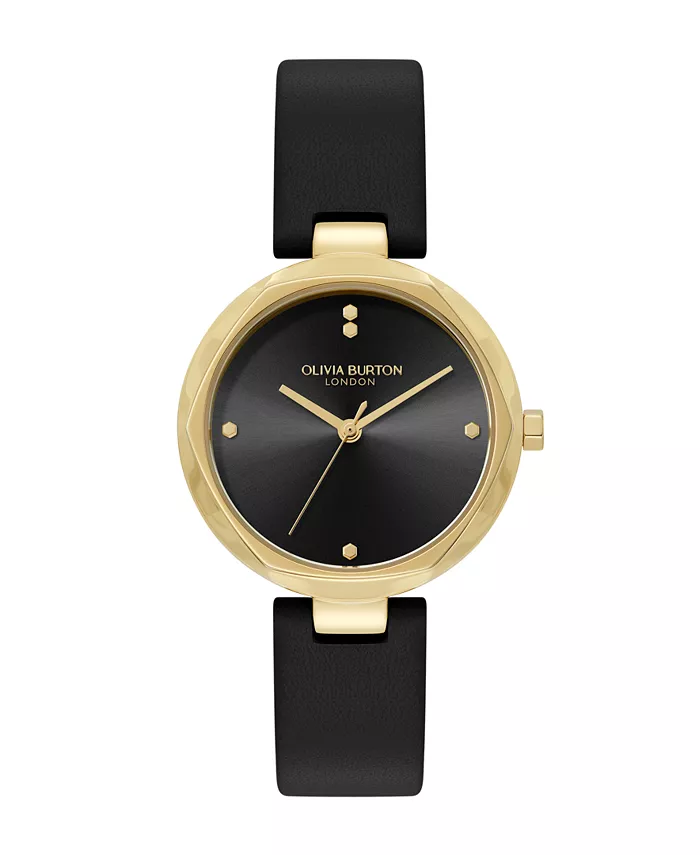 

Женские часы Dimension с черным кожаным ремешком, 32 мм Olivia Burton