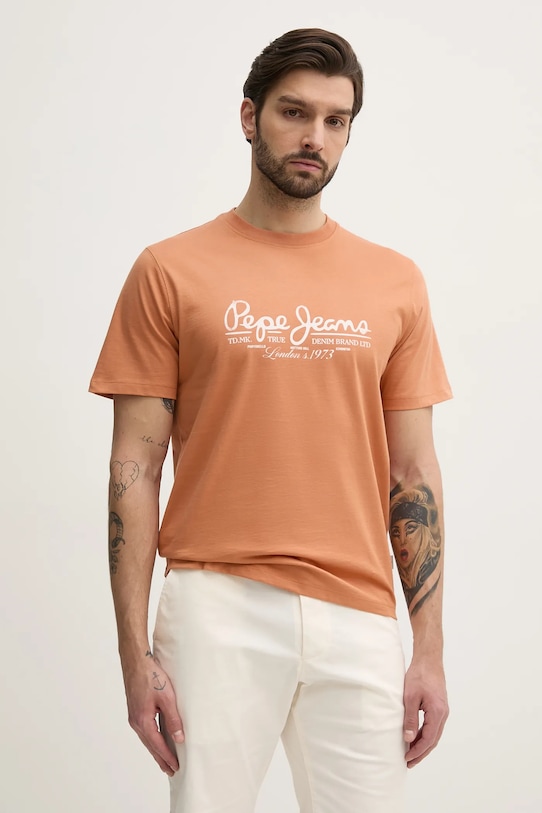 

Хлопковая футболка DUMAS TEE Pepe Jeans, оранжевый