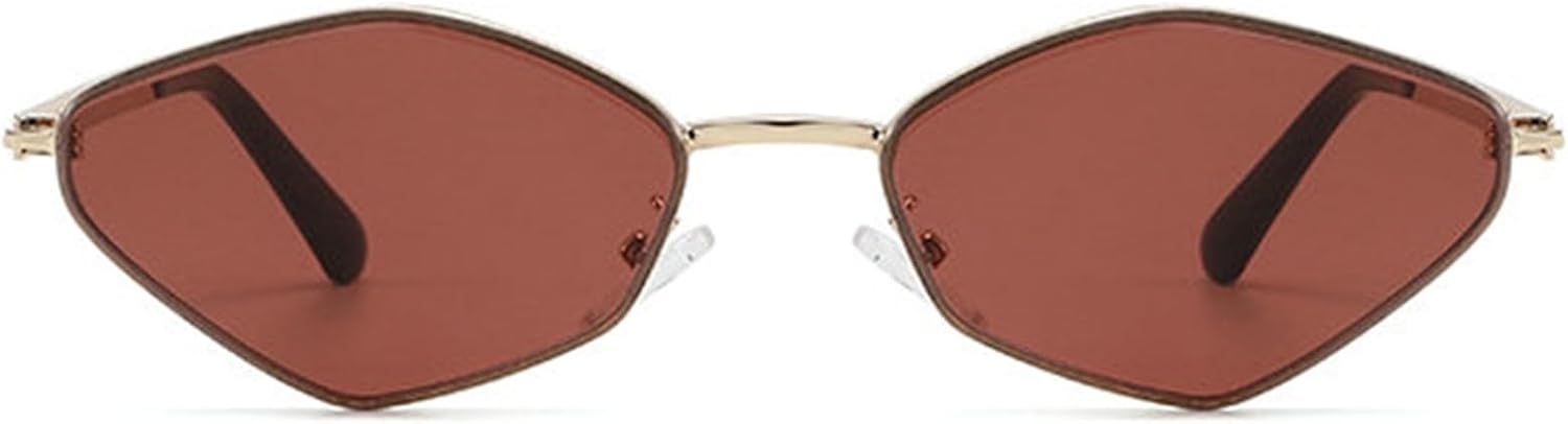 

Willochra Модные безободковые солнцезащитные очки Polygon для женщин в стиле ретро-панк, модные мужские металлические очки «кошачий глаз», солнцезащитные очки UV400, C3