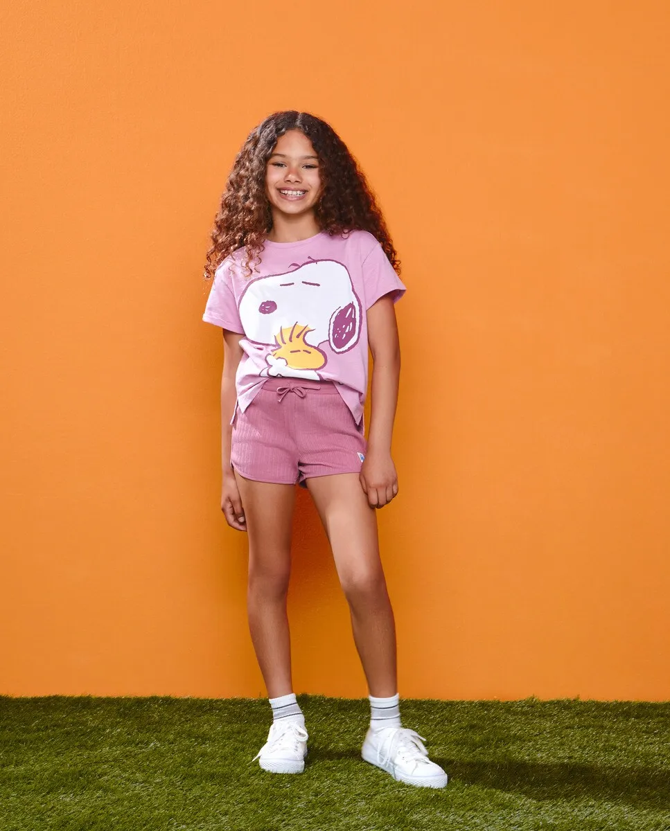 

Спортивные шорты для девочки с отделкой Снупи Kids El Corte Inglés, фиолетовый