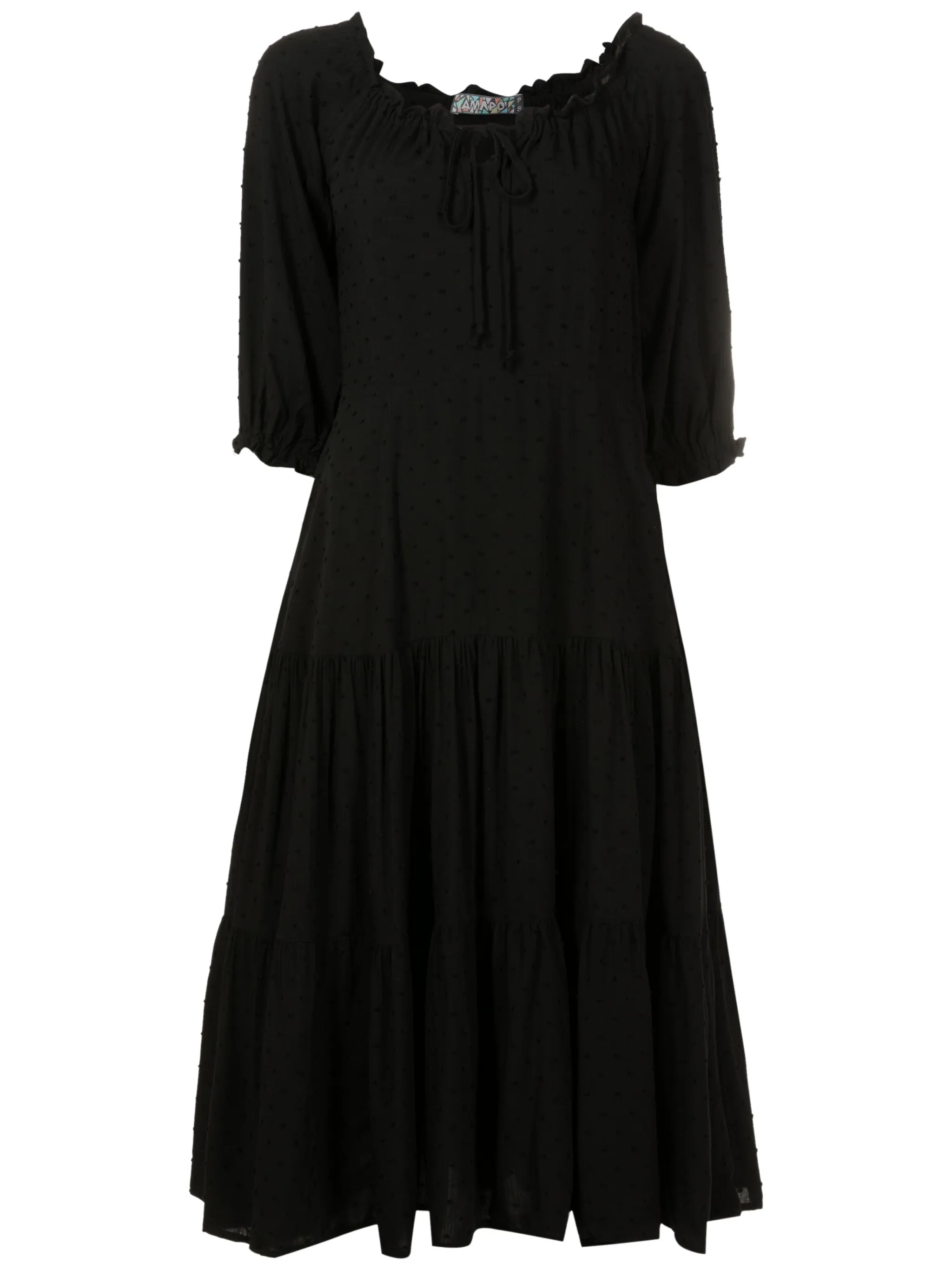 

Фактурное платье миди Amapô, черный