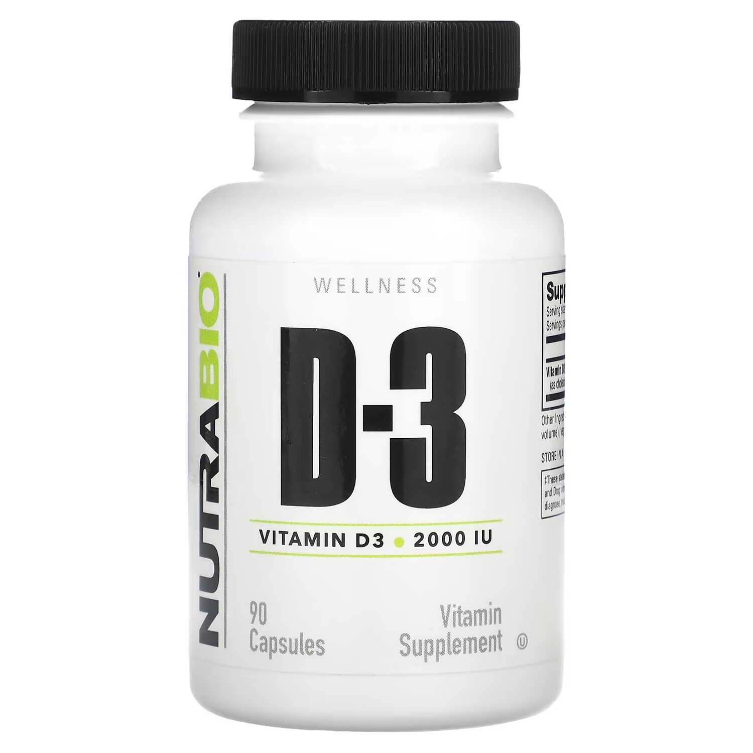 

Витамин D3 Nutrabio Labs 50 мкг 2000 МЕ, 90 капсул