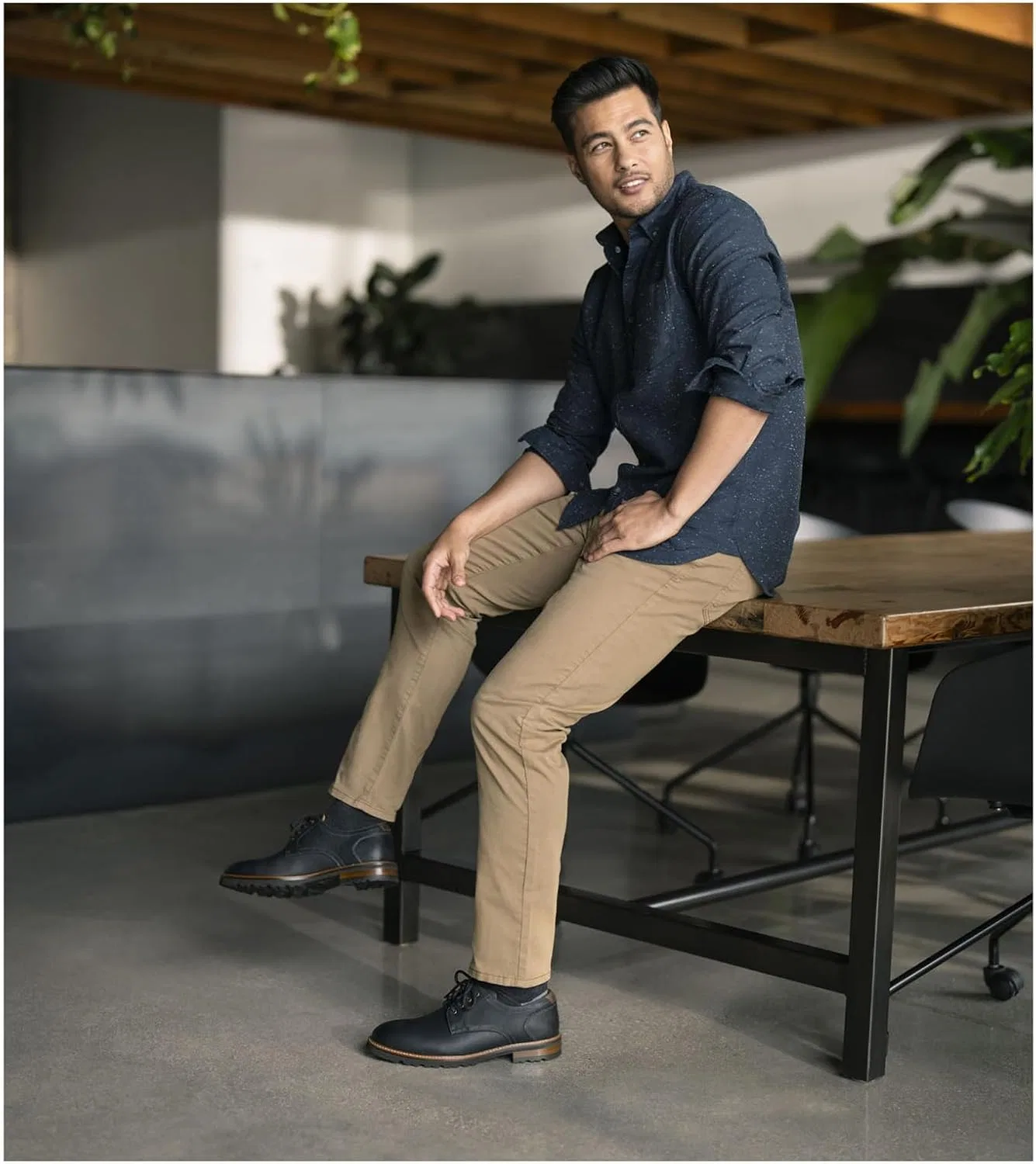 Мужские оксфорды Florsheim Renegade с гладким носком, Black Crazy Horse — фото 2