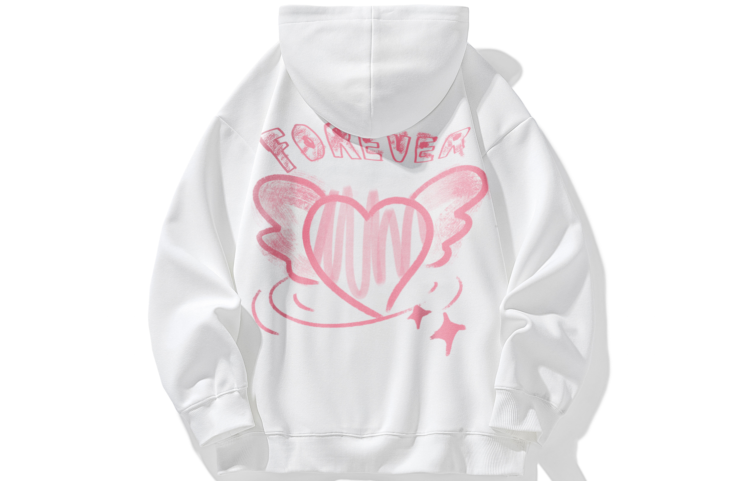 

Свитшот унисекс FOREVER 21, белый с флисовой подкладкой
