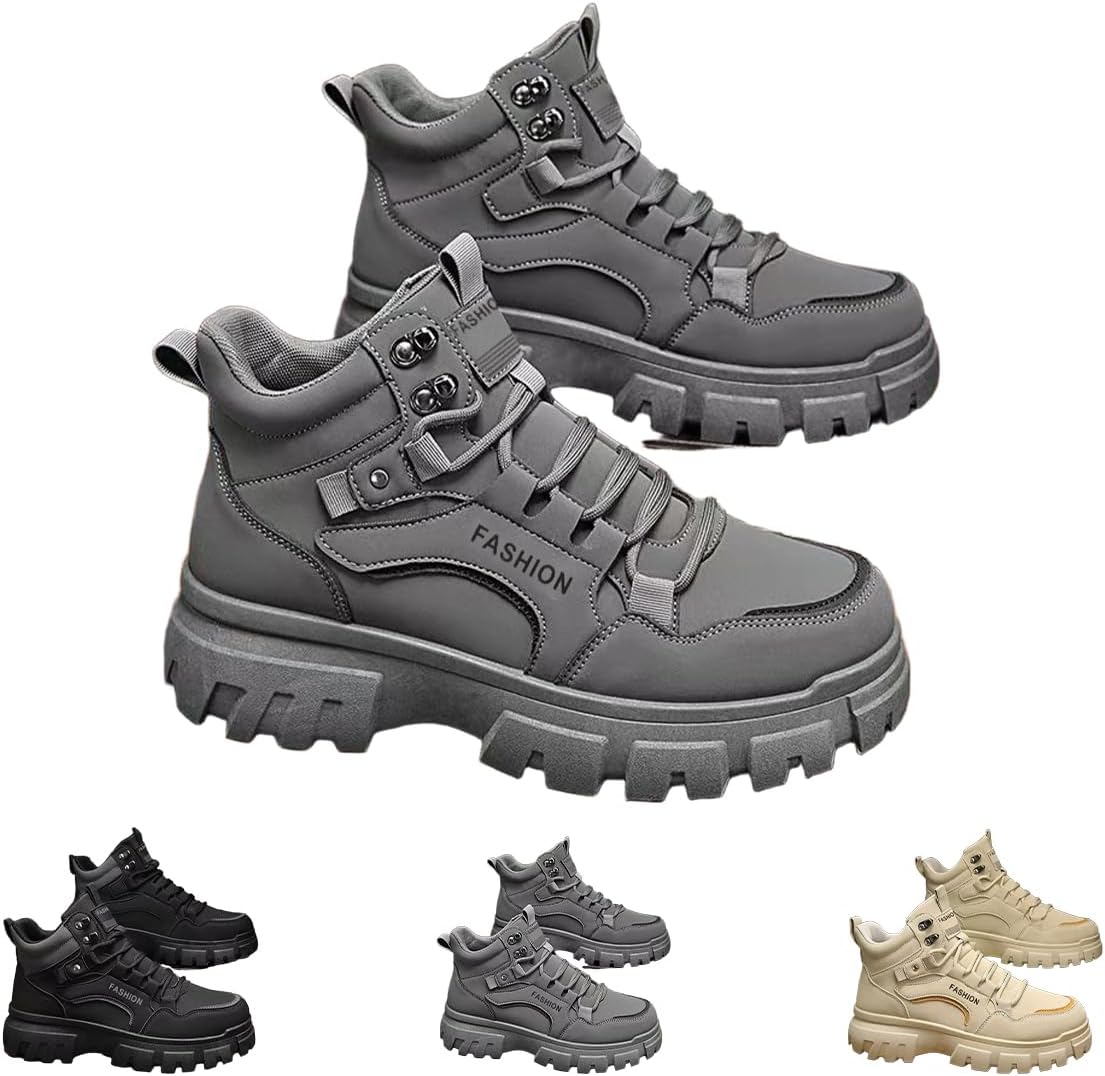 

Мужские зимние снежные ботинки - повседневные и снежные кроссовки, мужские ботинки на шнуровке, противоскользящие кроссовки, водонепроницаемая обувь для ходьбы в холодную погоду Generic, Gray-a 9-9.5