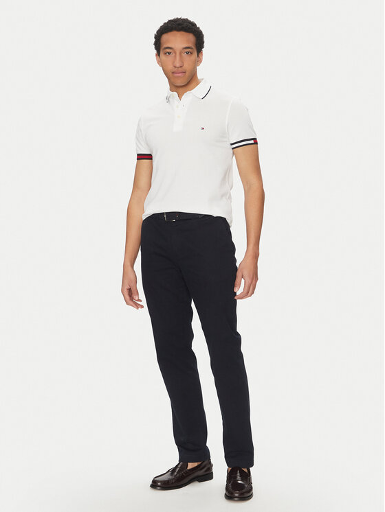 Рубашка поло облегающего кроя Flag Cuff MW0MW38458 Tommy Hilfiger, белый — фото 2