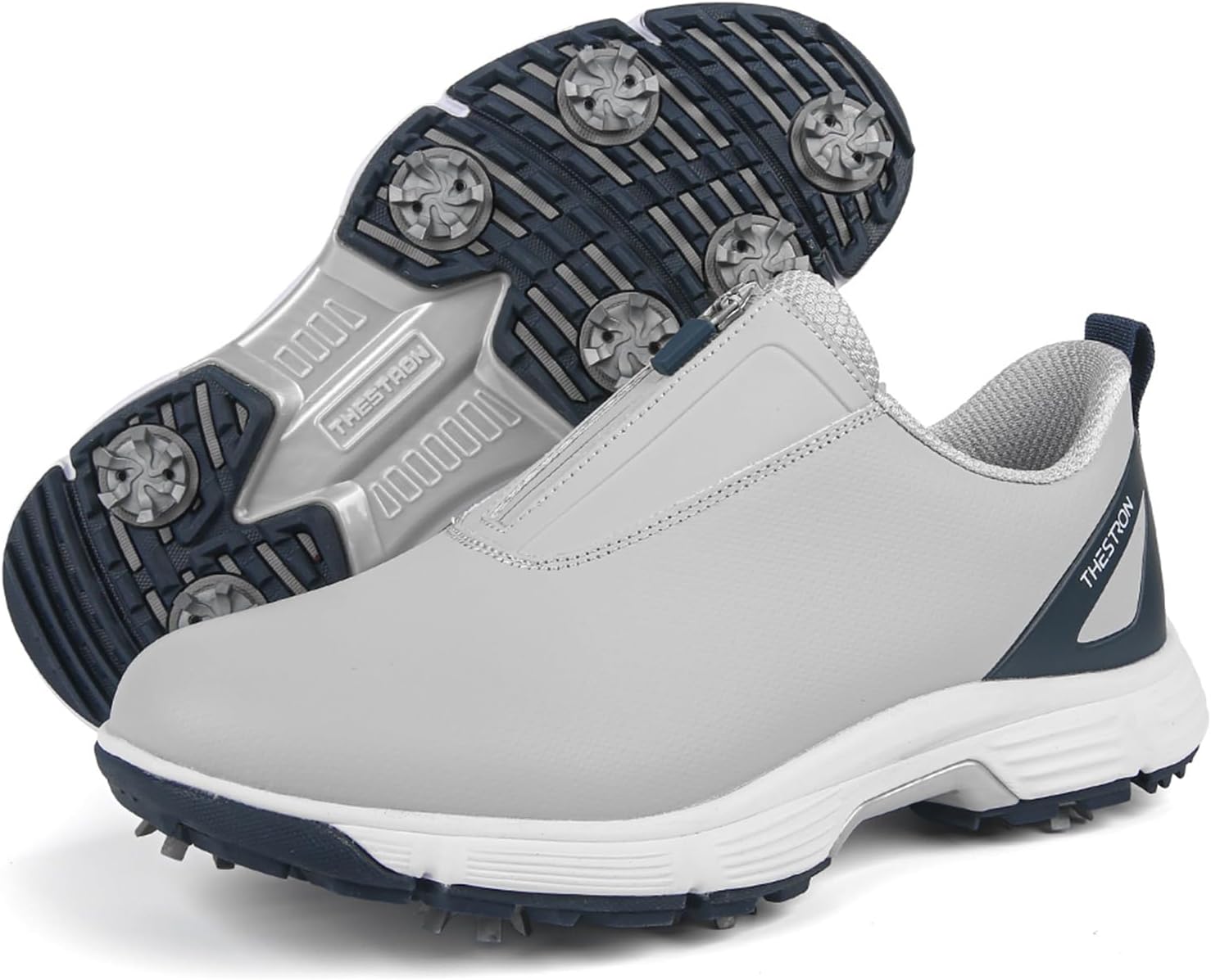 

Водонепроницаемые гольф-кроссовки для мужчин с шипами, мужская обувь для игры в гольф и прогулок на улице Zakey, серый