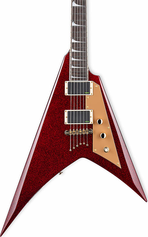 

Электрогитара ESP LTD KH-V Kirk Hammett Signature Series Electric Guitar, Red Sparkle w/Case