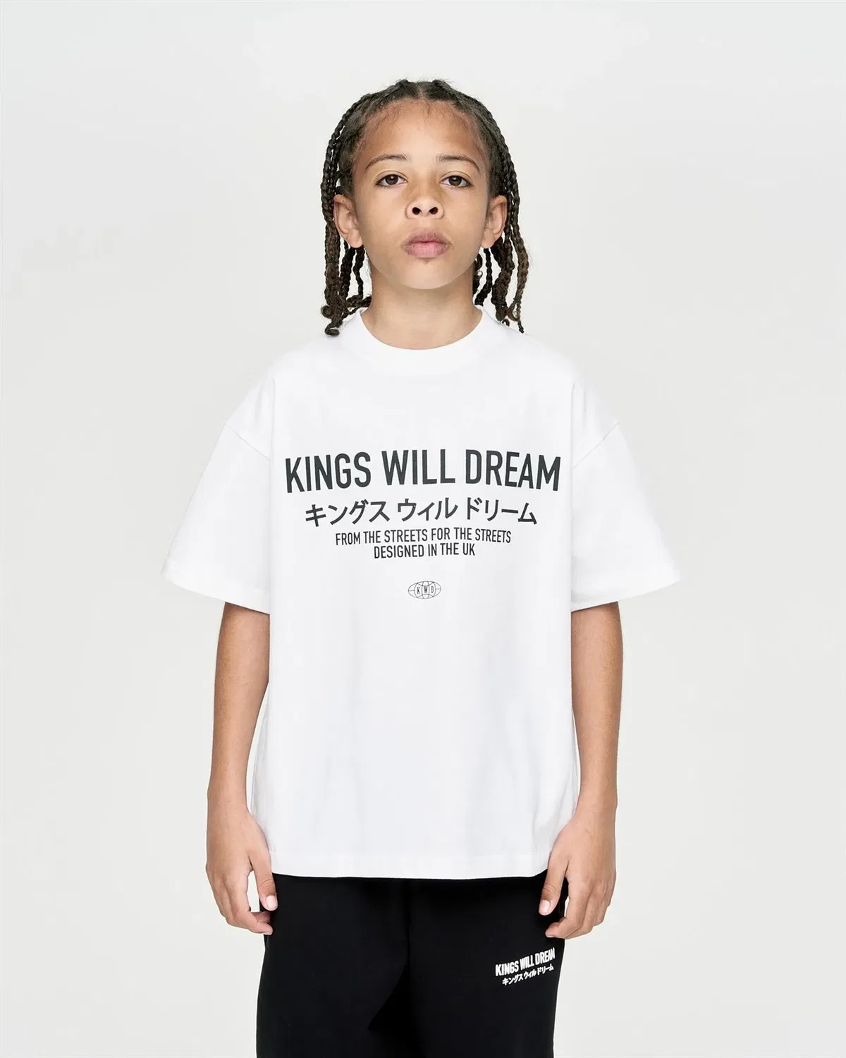 Футболка для мальчиков Oversized Fit Kings Will Dream, белый — фото 2