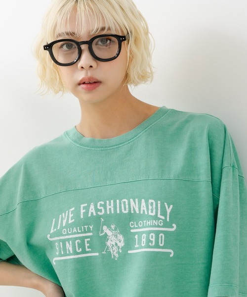 

Футболка с пигментным принтом U.S. POLO ASSN., зеленая