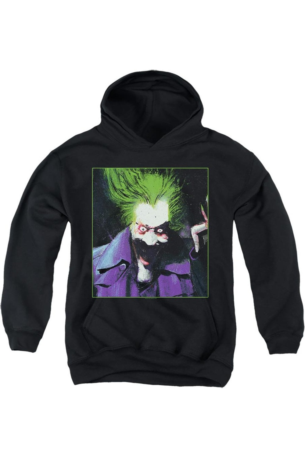 

Батмен: Убежище Аркхэм худи с капюшоном для подростков с изображением Джокера Gildan, черный