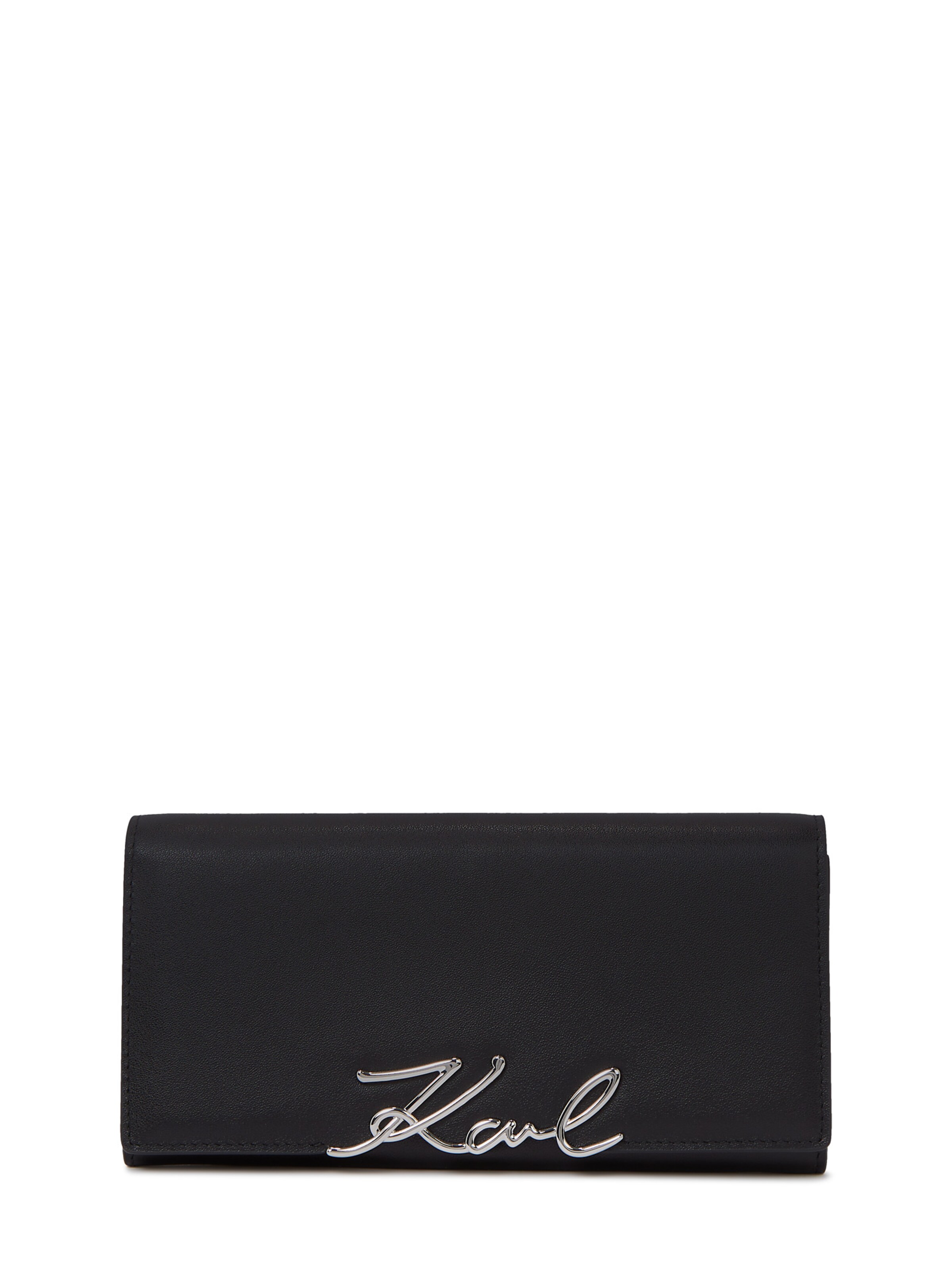

Karl Lagerfeld Кошелек 'SIGNATURE CONTINENTAL FLAP' в черном цвете