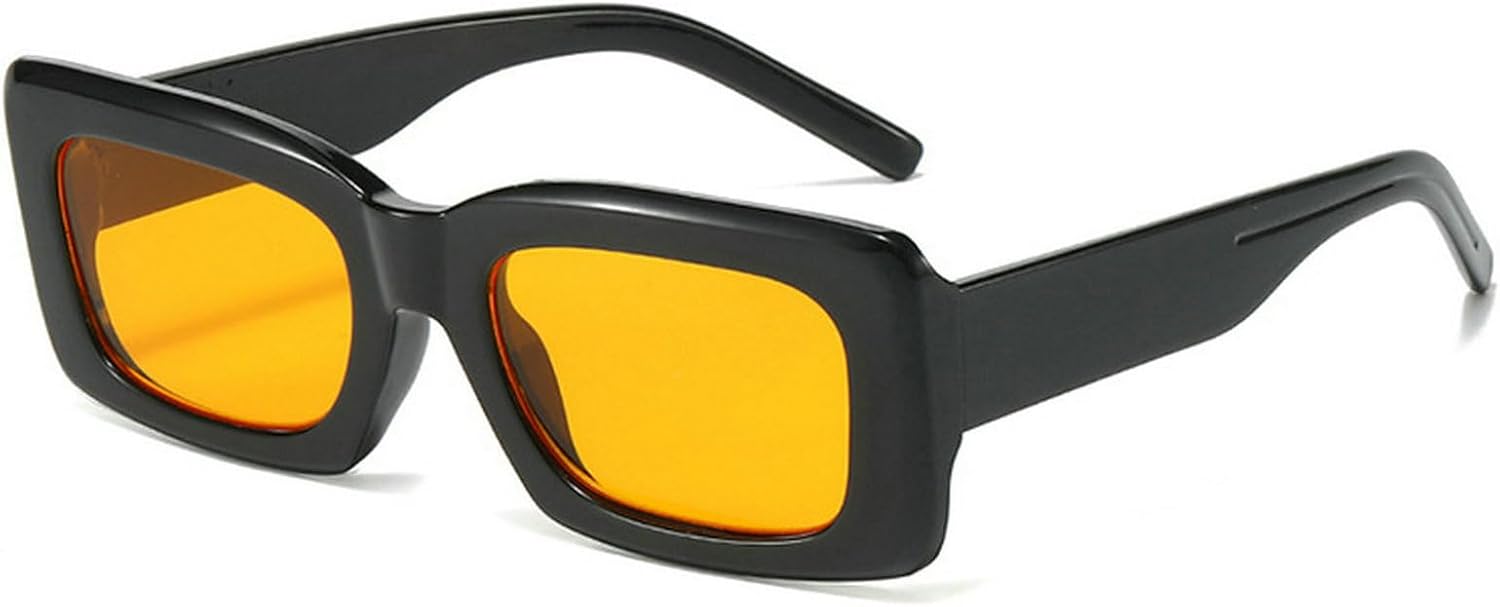 

Модные квадратные солнцезащитные очки для женщин, роскошные маленькие прямоугольные солнцезащитные очки для женщин с градиентным переходом цвета, солнцезащитные очки UV400 mincl, Black Yellow