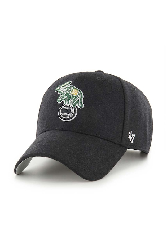

Шерстяная кепка с козырьком MLB Oakland Athletics 47 Brand, черный