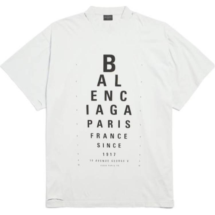 Оптическая оверсайз футболка Balenciaga, белый — фото 3