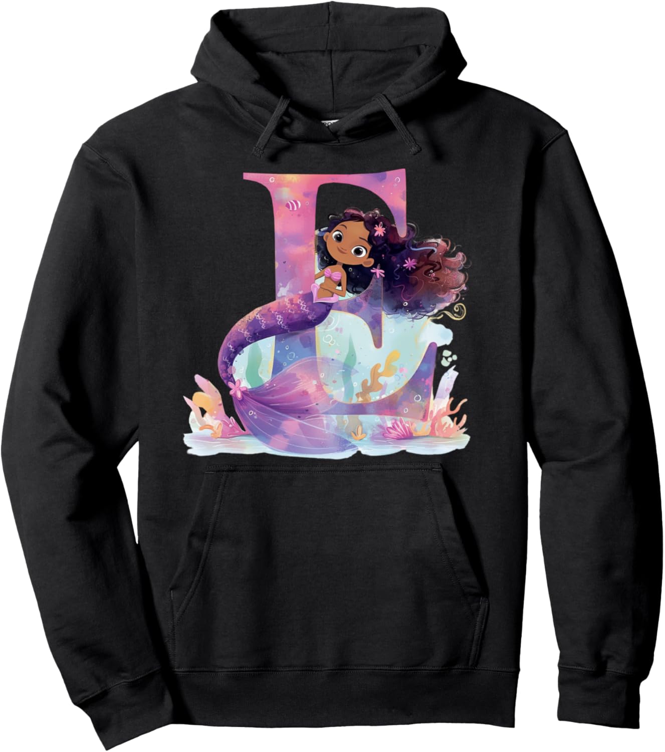 

Буква E, меланин, черная русалка, день рождения, худи E Black Mermaid Tees Nyc