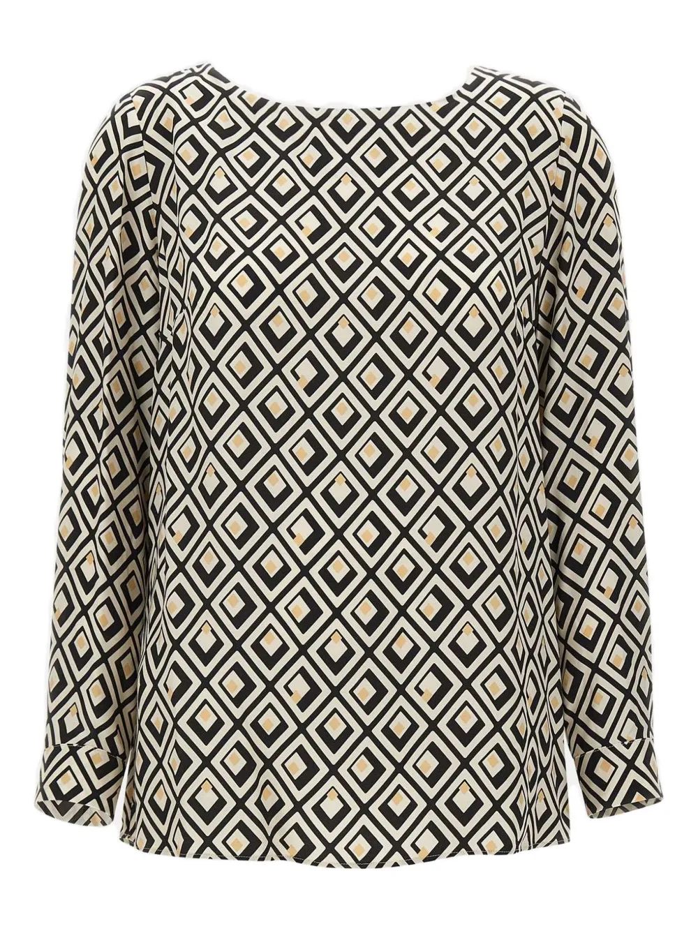 

Блузка с геометричным принтом и длинными рукавами ELENA MIRO`, черный