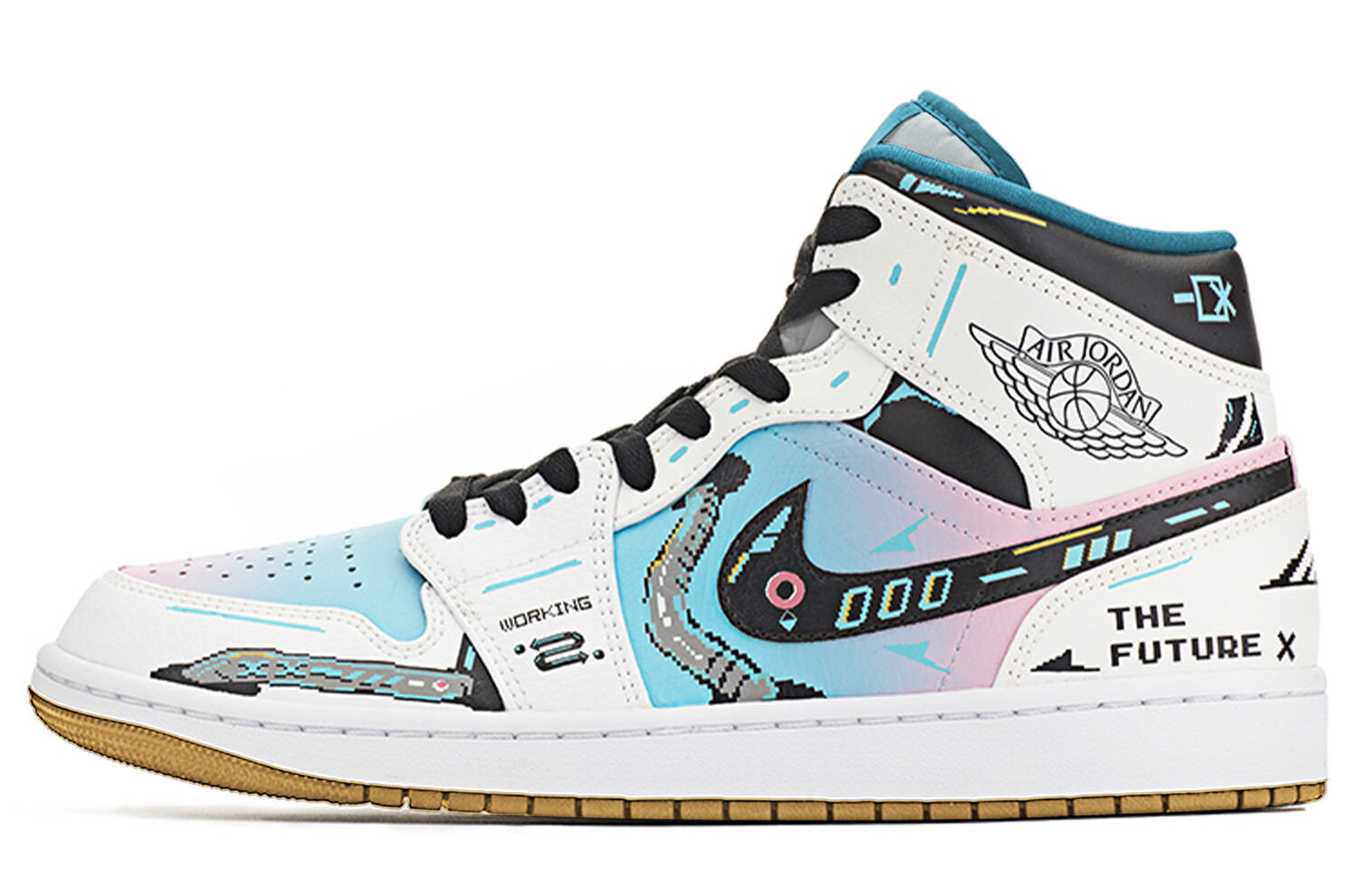 

Баскетбольные кроссовки Air 1 Vintage Men Mid-Top Blue/розовый Jordan