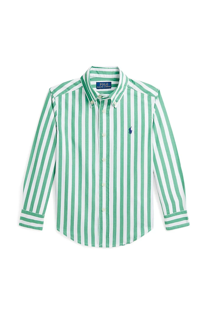

Хлопковая рубашка для детей Polo Ralph Lauren, зеленый